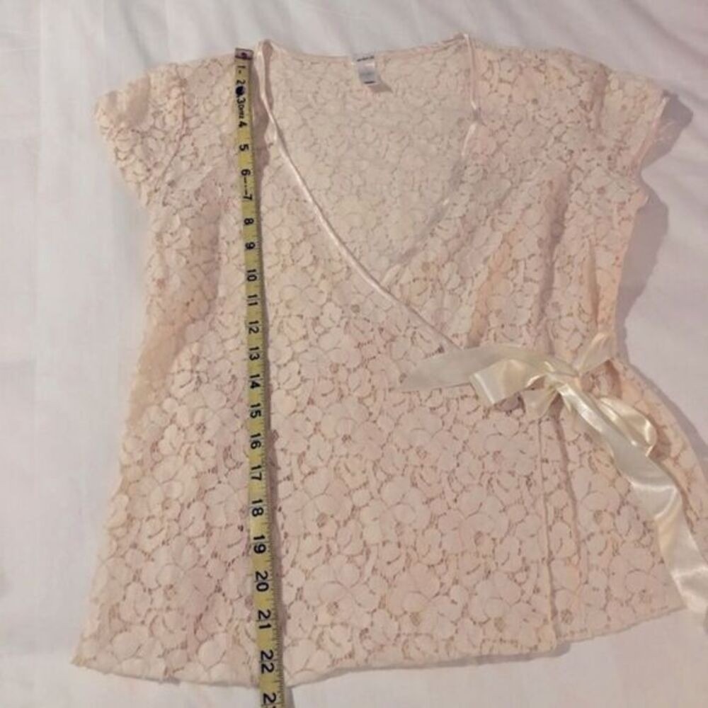 Old Navy Sheer Lace Wrap Around Blouse fairy coquette romantic girlhood small - Picture 4 of 8